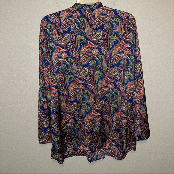 Lauren Ralph Lauren Paisley Printed Pintuck Blouse - Picture 2 of 6